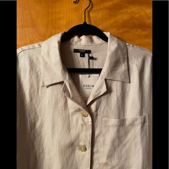 Shein Premium MOTF Tencel Linen Oversized Shirt🖤 - Picture 7 of 12